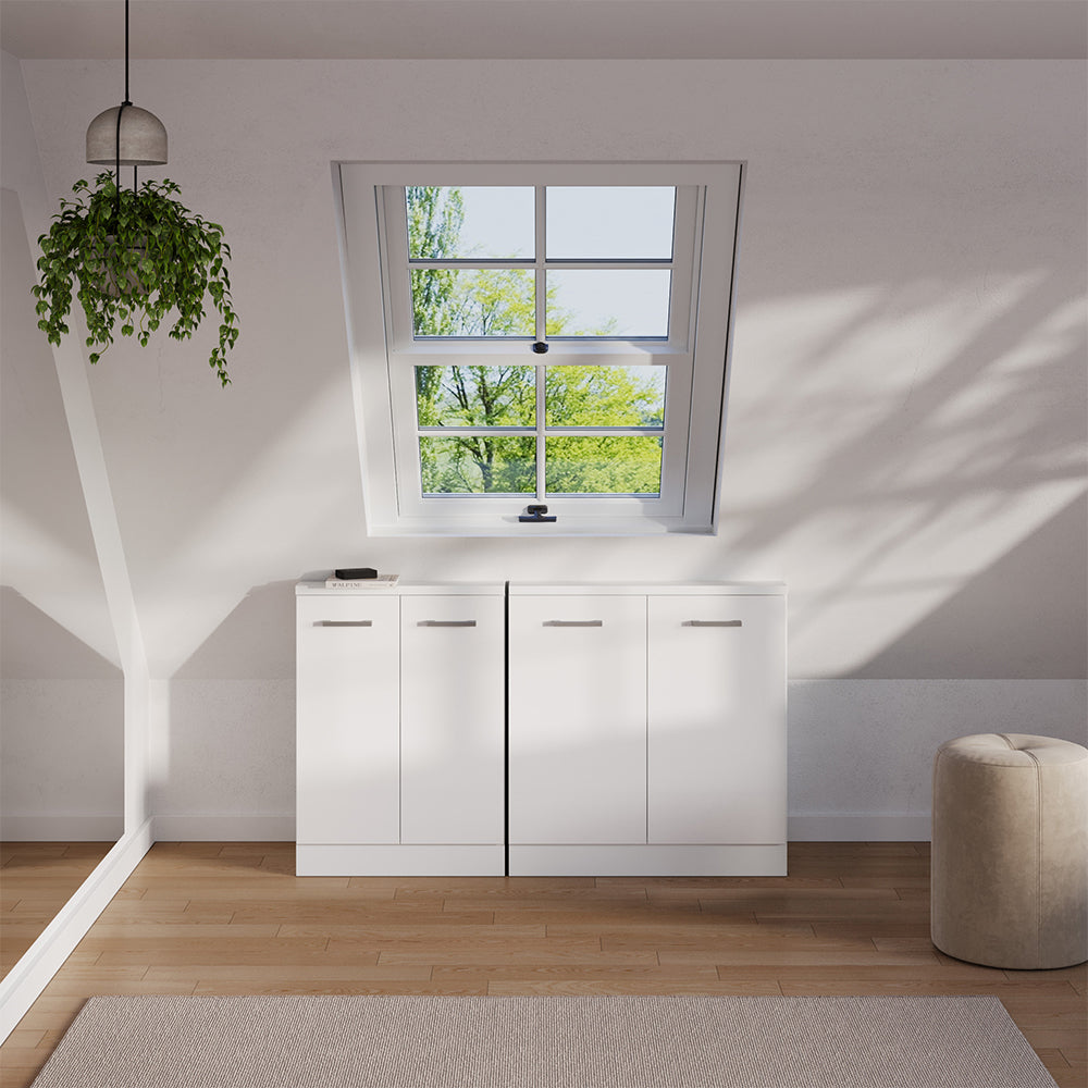 Vicco Set di mobili sottotetto Bianco lucido/bianco Set di 2