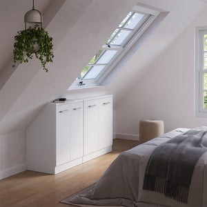 Vicco Set di mobili sottotetto Bianco lucido/bianco Set di 2