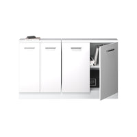 Vicco Mobile cucina sottotetto Bianco lucido/bianco 140 cm Set di 2