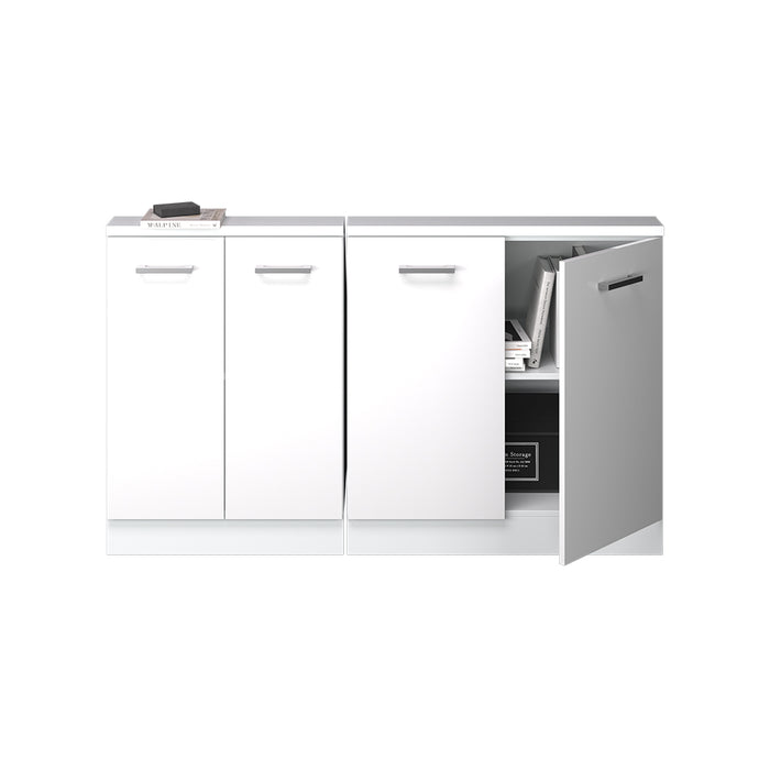 Vicco Mobile cucina sottotetto Bianco lucido/bianco 140 cm Set di 2
