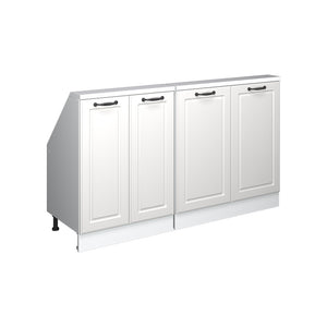 Vicco Mobile cucina sottotetto Casa di campagna bianca/bianco 140 cm Set di 2