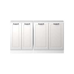 Vicco Mobile cucina sottotetto Casa di campagna bianca/bianco 140 cm Set di 2