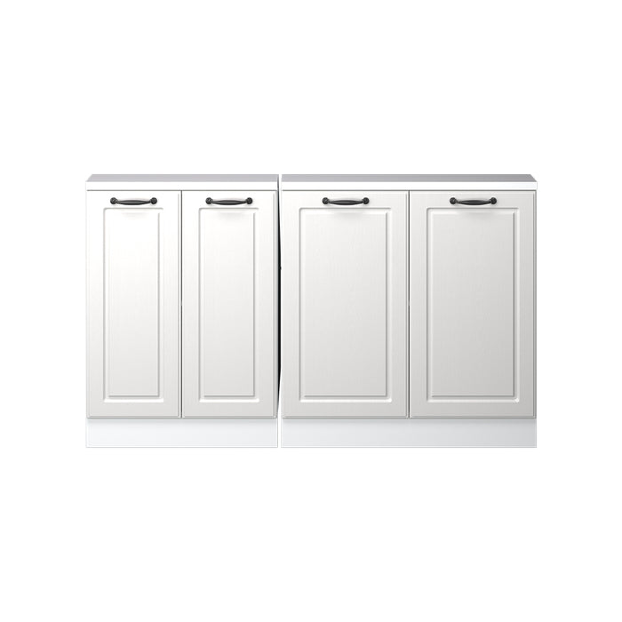 Vicco Mobile cucina sottotetto Casa di campagna bianca/bianco 140 cm Set di 2