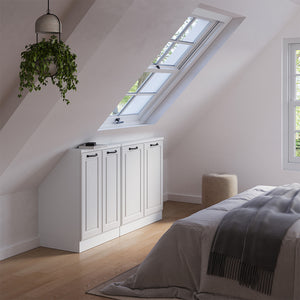 Vicco Mobile cucina sottotetto Casa di campagna bianca/bianco 140 cm Set di 2