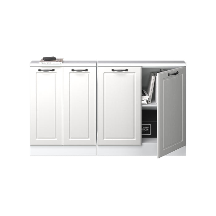 Vicco Mobile cucina sottotetto Casa di campagna bianca/bianco 140 cm Set di 2