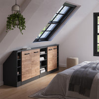 Vicco Mobile cucina sottotetto Quercia dorata/antracite 215 cm Set di 5