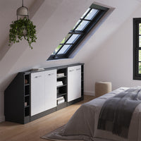 Vicco Set di mobili sottotetto Bianco lucido/antracite Set di 5