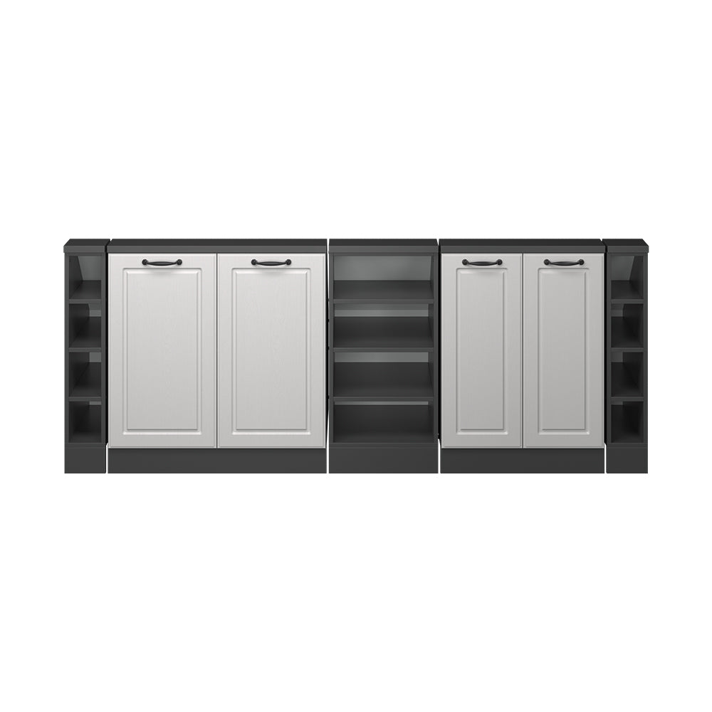 Vicco Mobile cucina sottotetto Bianco casa di campagna/antracite 215 cm Set di 5