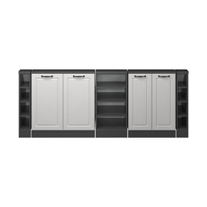 Vicco Mobile cucina sottotetto Bianco casa di campagna/antracite 215 cm Set di 5