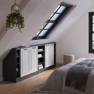 Vicco Mobile cucina sottotetto Bianco casa di campagna/antracite 215 cm Set di 5