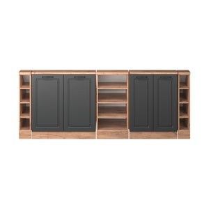 Vicco Mobile cucina sottotetto Antracite Country House/oro Kraft Oak 215 cm Set di 5