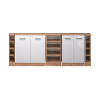 Vicco Set di mobili sottotetto Bianco lucido/oro power oak Set di 5