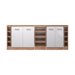 Vicco Set di mobili sottotetto Bianco lucido/oro power oak Set di 5