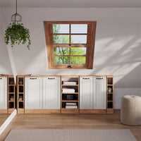 Vicco Set di mobili sottotetto Casa di campagna bianca/quercia dorata Set di 5