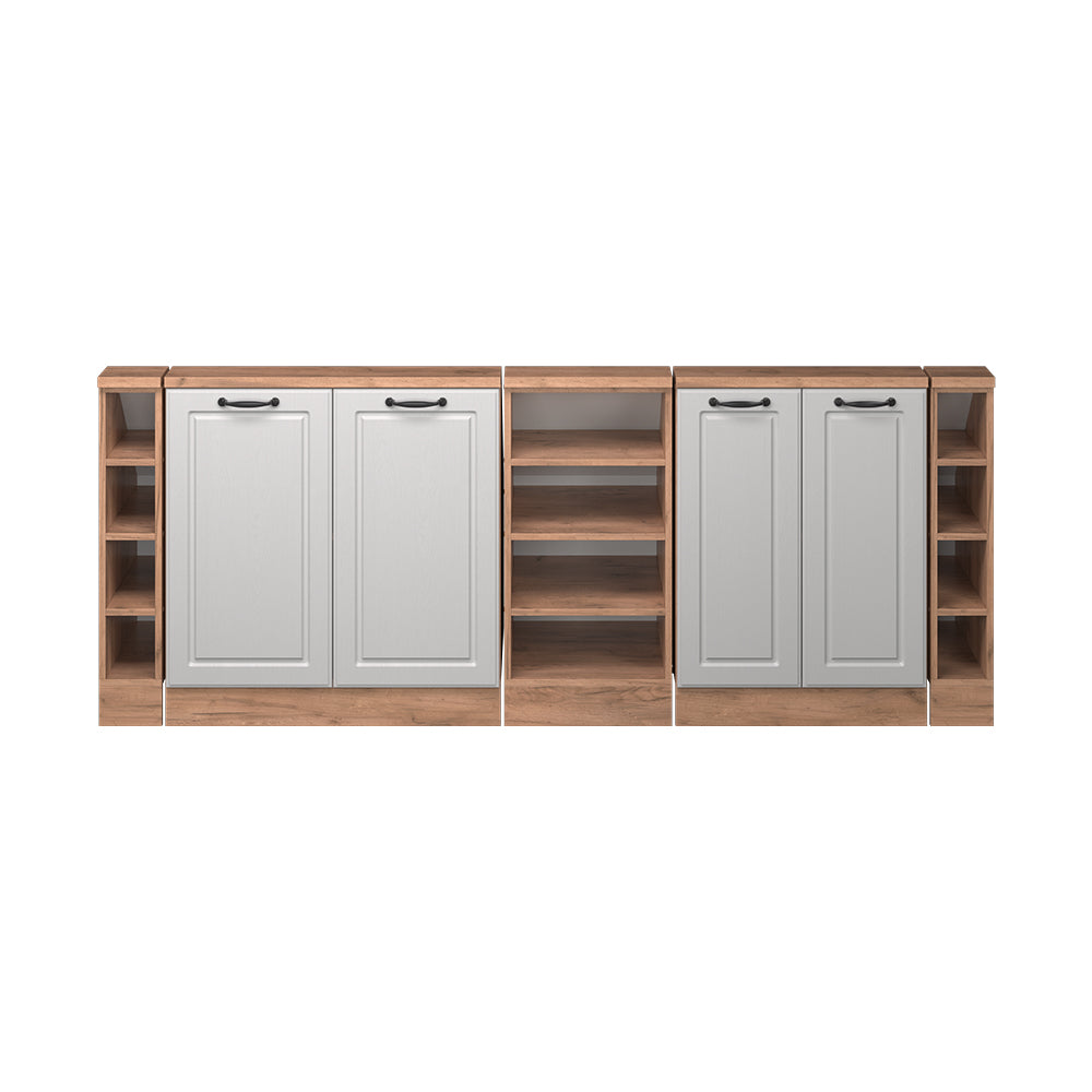 Vicco Mobile cucina sottotetto Casa di campagna bianca/quercia dorata 215 cm Set di 5