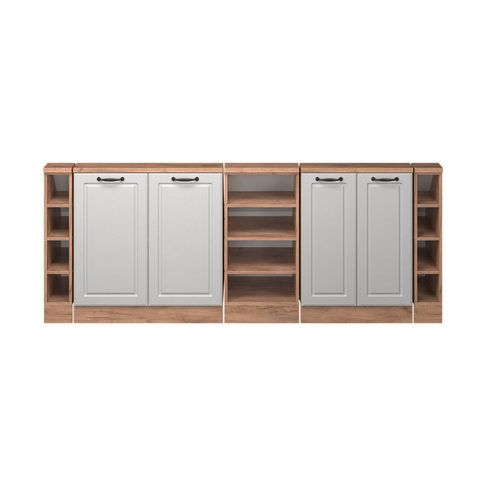 Vicco Mobile cucina sottotetto Casa di campagna bianca/quercia dorata 215 cm Set di 5