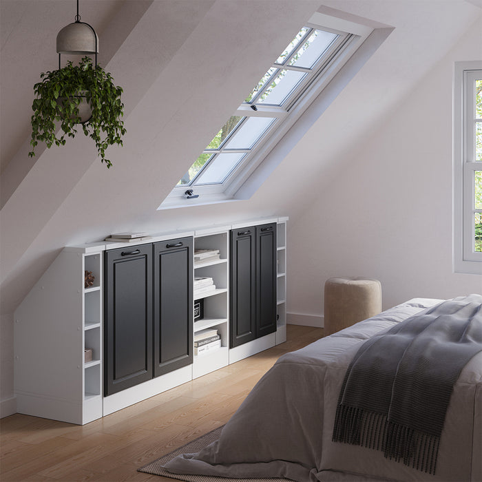 Vicco Set di mobili sottotetto Antracite casa di campagna/bianco Set di 5