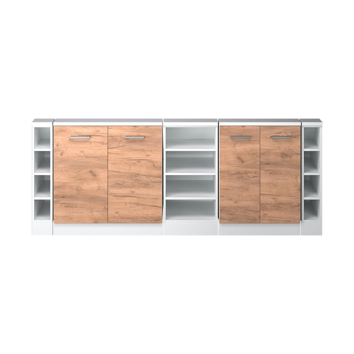 Vicco Mobile cucina sottotetto Quercia dorata/bianco 215 cm Set di 5