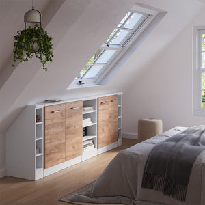 Vicco Set di mobili sottotetto Quercia dorata/bianco Set di 5