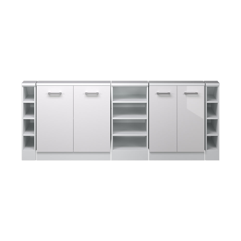 Vicco Mobile cucina sottotetto Bianco lucido/bianco 215 cm Set di 5