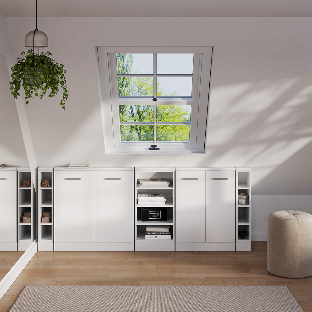 Vicco Set di mobili sottotetto Bianco lucido/bianco Set di 5