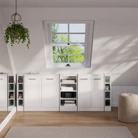 Vicco Set di mobili sottotetto Bianco lucido/bianco Set di 5