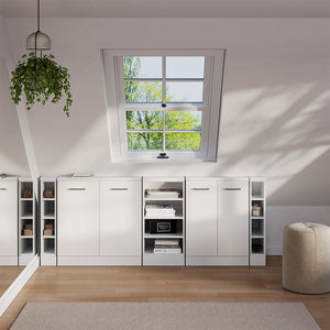 Vicco Set di mobili sottotetto Bianco lucido/bianco Set di 5