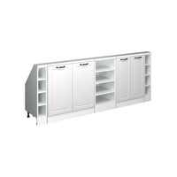 Vicco Mobile cucina sottotetto Casa di campagna bianca/bianco 215 cm Set di 5