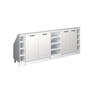 Vicco Mobile cucina sottotetto Casa di campagna bianca/bianco 215 cm Set di 5