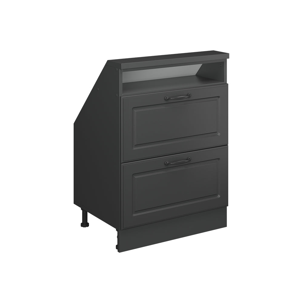 Vicco Mobile cucina sottotetto Casa di campagna antracite/antracite 60 cm con 2 cassetti