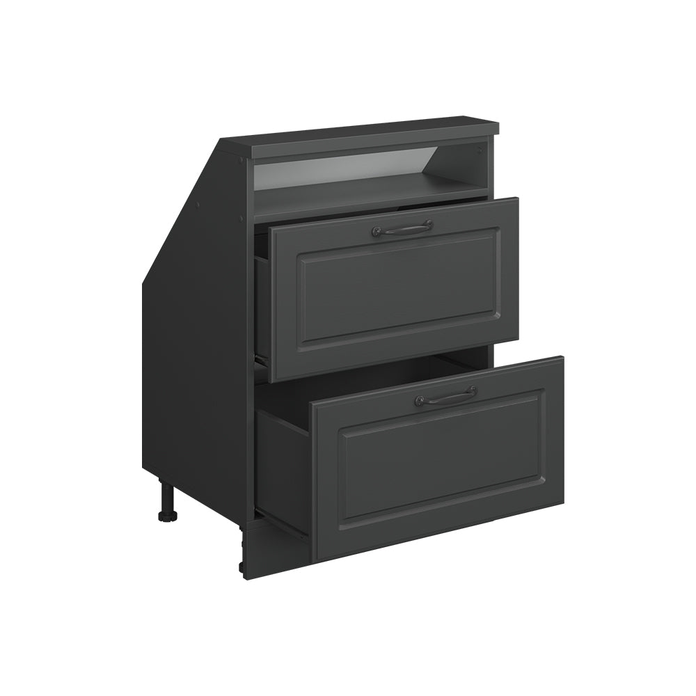 Vicco Mobile cucina sottotetto Casa di campagna antracite/antracite 60 cm con 2 cassetti