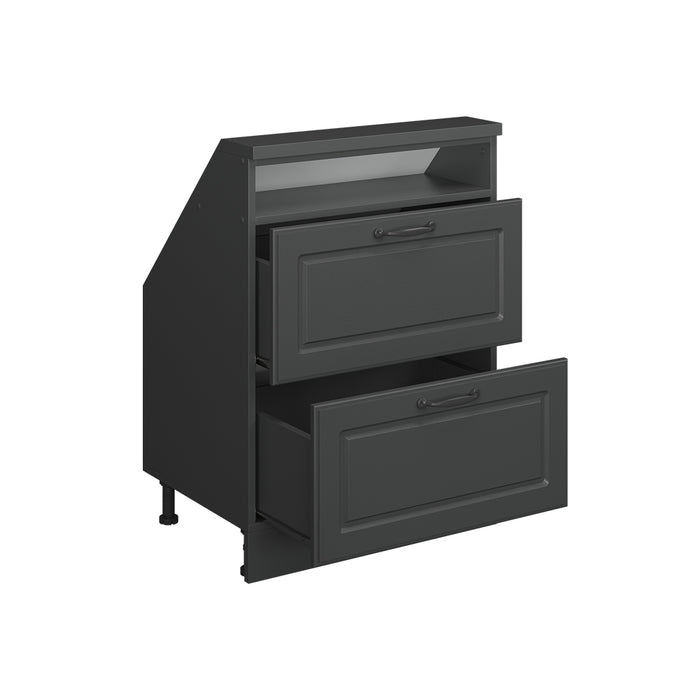 Vicco Mobile cucina sottotetto Casa di campagna antracite/antracite 60 cm con 2 cassetti