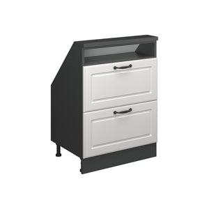 Vicco Mobile sottotetto Bianco casa di campagna/antracite con 2 cassetti