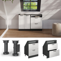 Vicco Mobile sottotetto Bianco casa di campagna/antracite con 2 cassetti