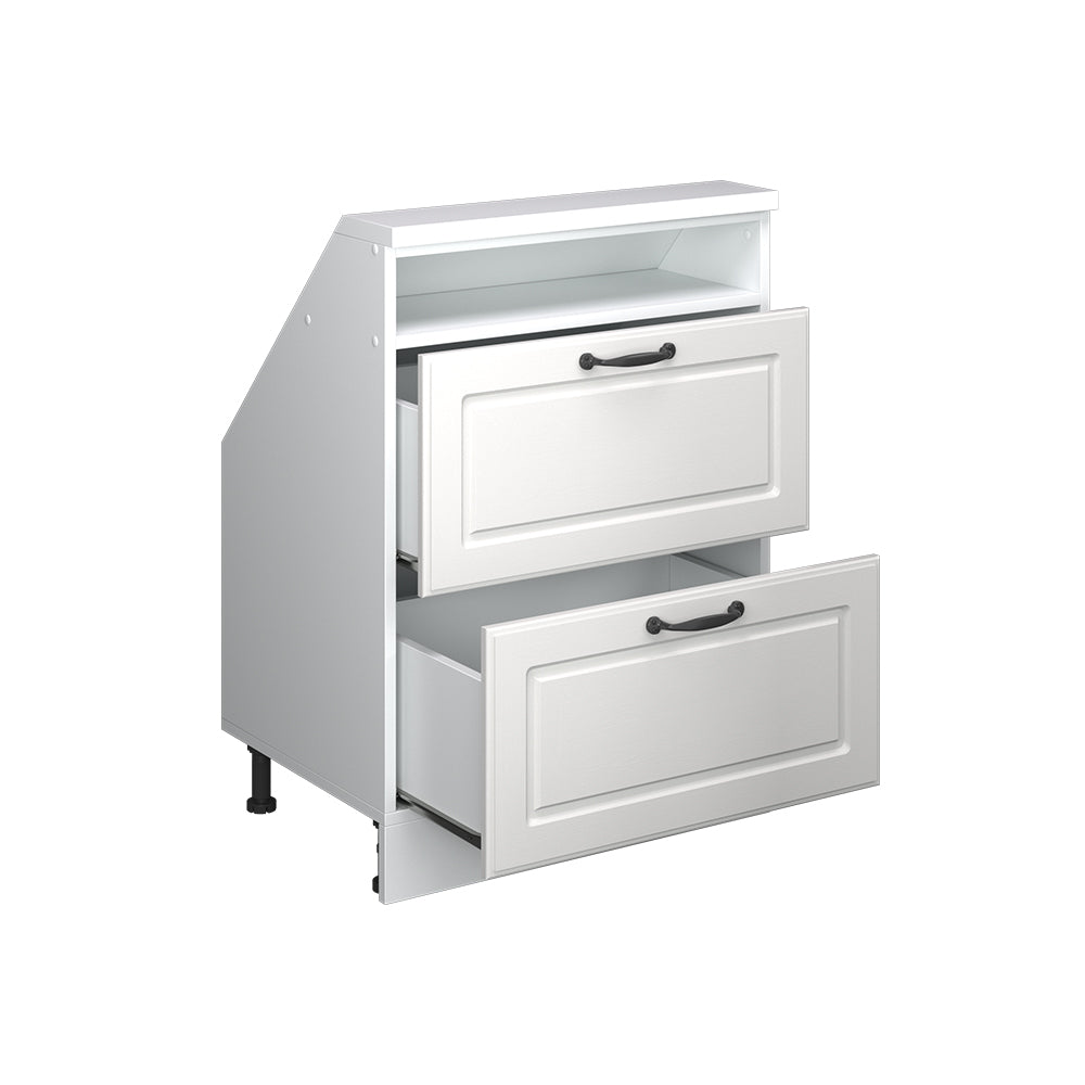 Vicco Mobile cucina sottotetto Casa di campagna bianca/bianco 60 cm con 2 cassetti