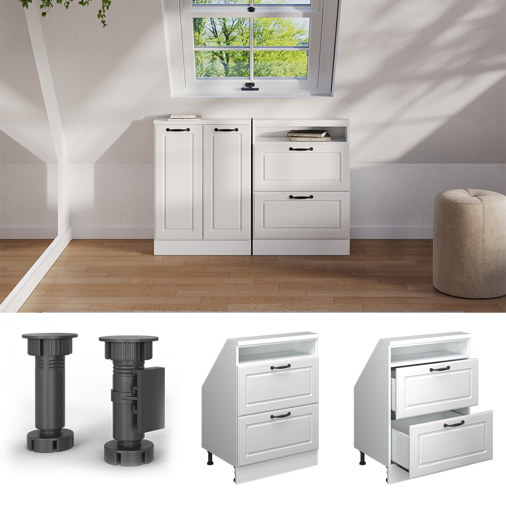 Vicco Mobile sottotetto Casa di campagna bianca/bianco con 2 cassetti