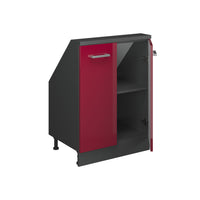 Vicco Mobile cucina sottotetto Rosso lucido/antracite 60 cm con 2 porte