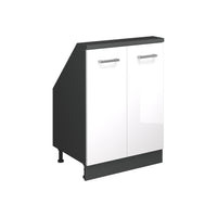 Vicco Mobile cucina sottotetto Bianco lucido/antracite 60 cm con 2 porte