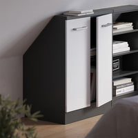 Vicco Mobile sottotetto Bianco lucido/antracite con 2 porte