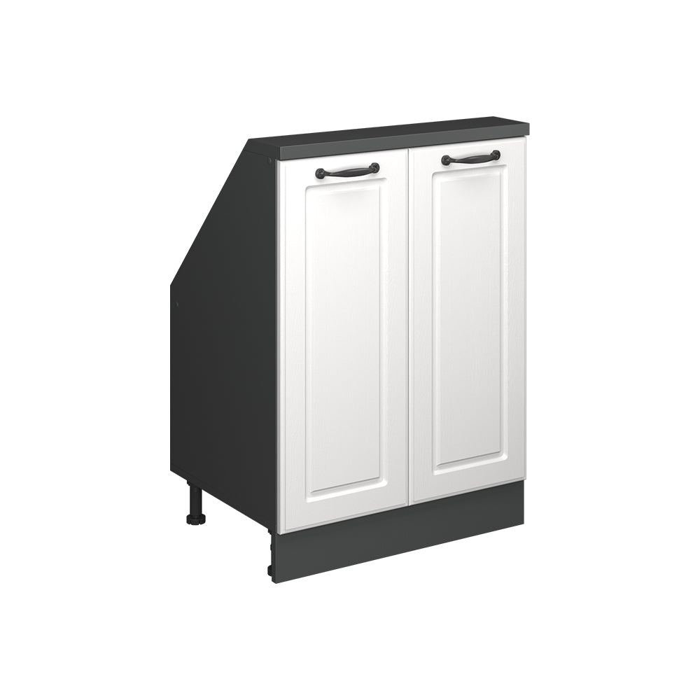 Vicco Mobile cucina sottotetto Bianco casa di campagna/antracite 60 cm con 2 porte