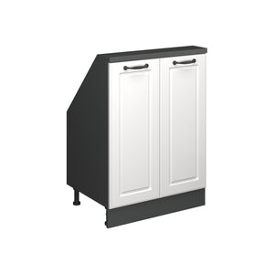 Vicco Mobile cucina sottotetto Bianco casa di campagna/antracite 60 cm con 2 porte