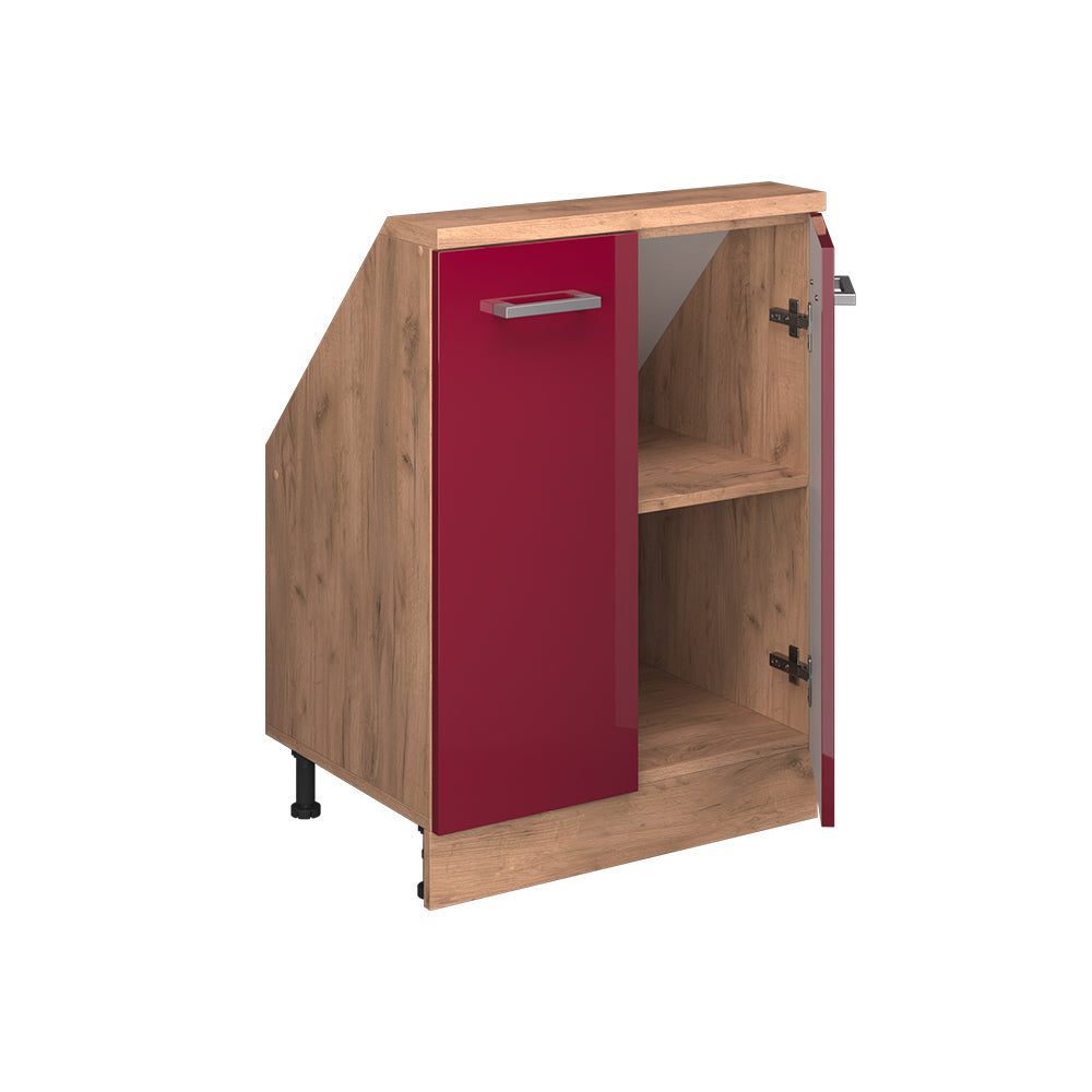 Vicco Mobile sottotetto Rosso lucido/rovere dorato con 2 porte
