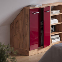 Vicco Mobile sottotetto Rosso lucido/rovere dorato con 2 porte