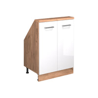 Vicco Mobile sottotetto Bianco lucido/oro power oak con 2 porte