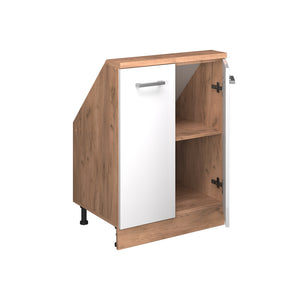 Vicco Mobile cucina sottotetto Bianco lucido/oro power oak 60 cm con 2 porte
