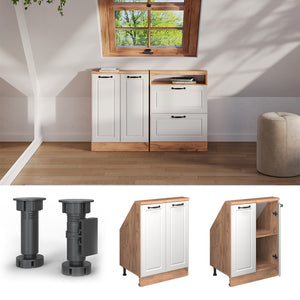 Vicco Mobile sottotetto Casa di campagna bianca/quercia dorata con 2 porte