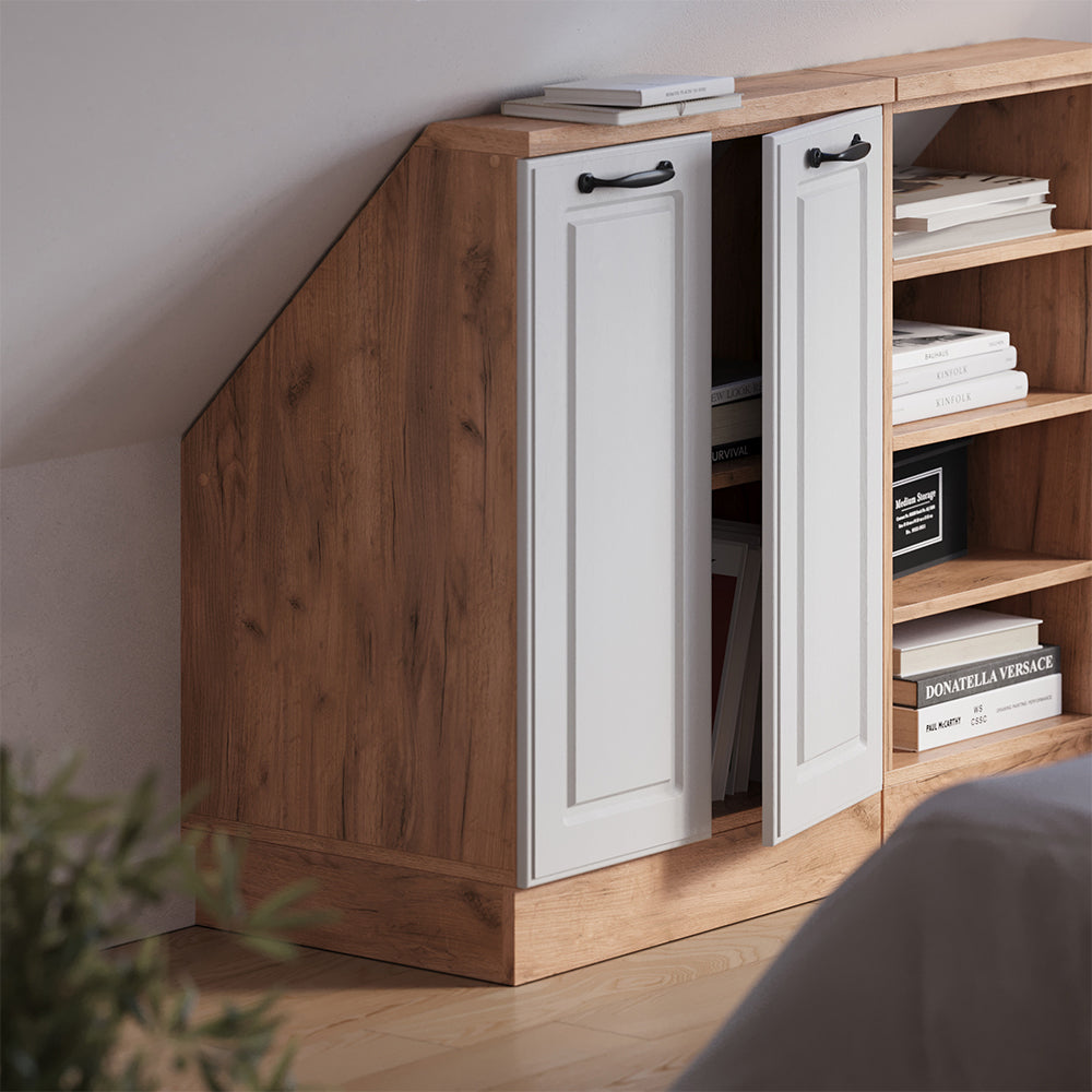 Vicco Mobile sottotetto Casa di campagna bianca/quercia dorata con 2 porte