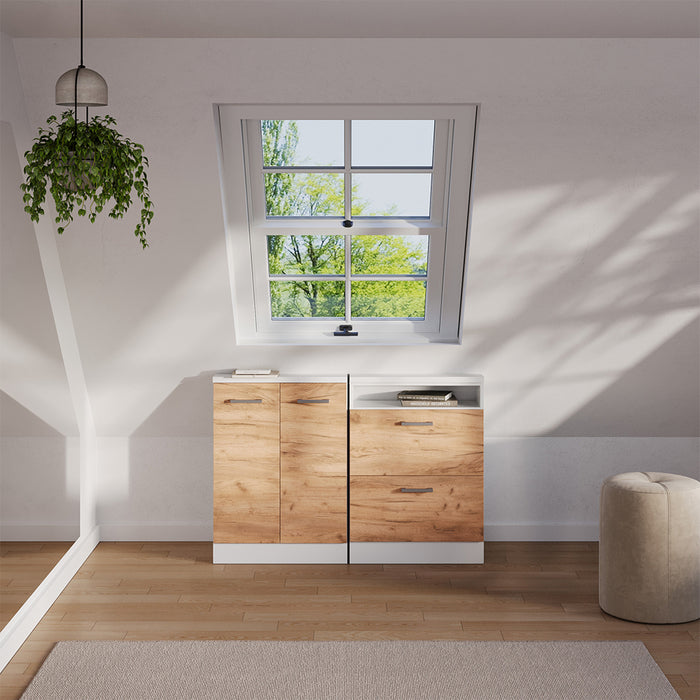 Vicco Mobile sottotetto Quercia dorata/bianco con 2 porte