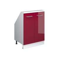 Vicco Mobile cucina sottotetto Rosso lucido/bianco 60 cm con 2 porte