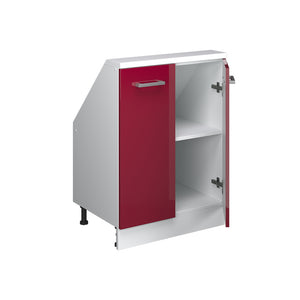 Vicco Mobile sottotetto Bordeaux lucido/bianco con 2 porte